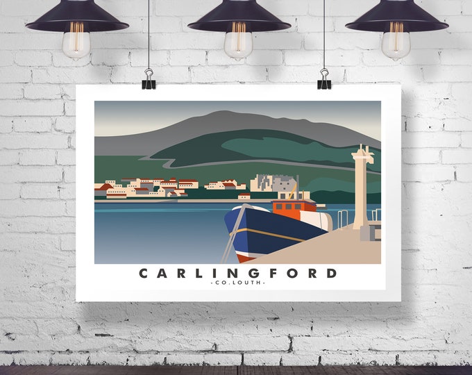 Carlingford Travel Poster Carlingford Co Louth Ireland