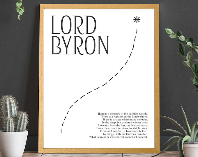 Pathless Woods Pleasure: Lord Byron Quote Motivational Wall Art Posters - Inspirational Quote Poster, Nature Bedroom Decor