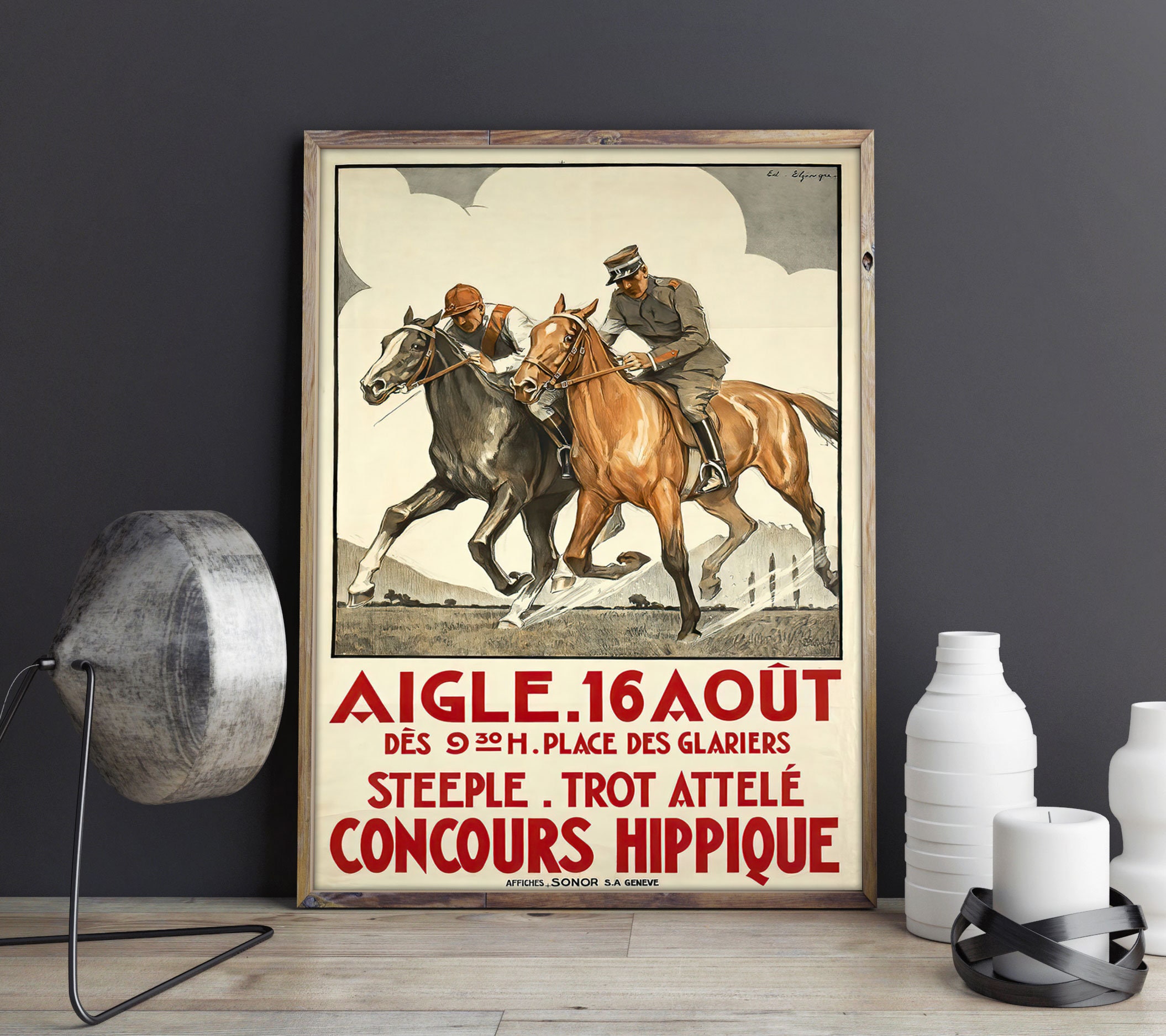 Rare Horse Show Exhibition Poster 1934 Vintage Horse Print