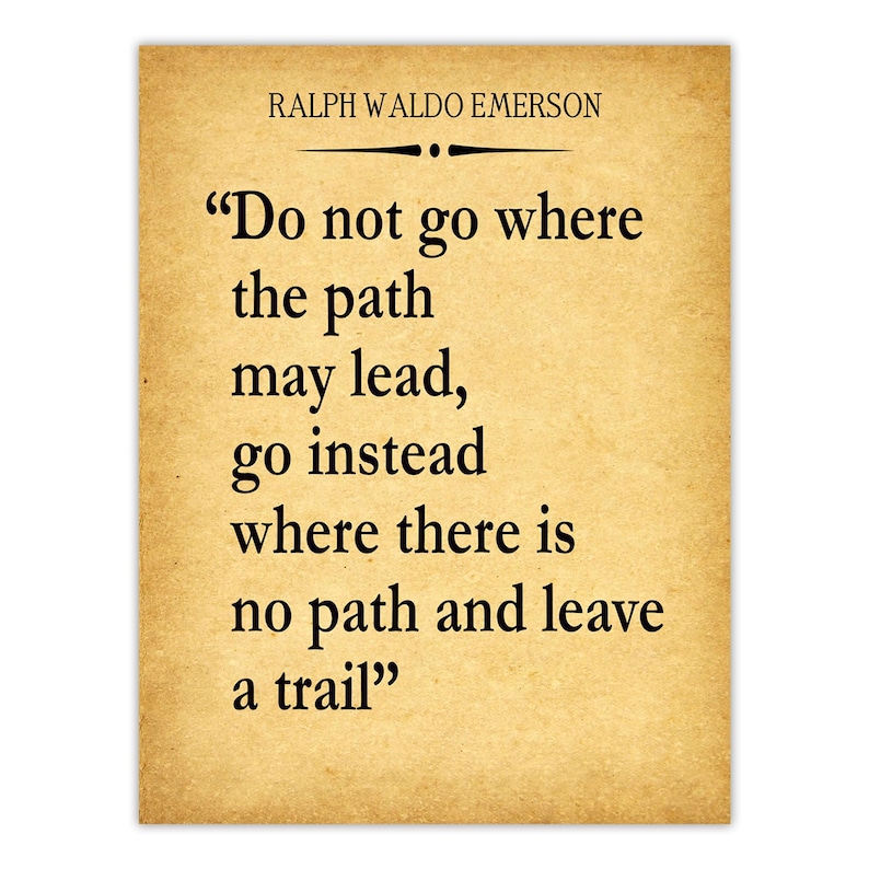 Emerson Quote Print: Inspirational Wall Art, Independence Gift Vintage