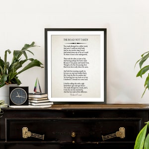 Framed Poem the Road Not Taken by Robert Frost 1916 Great American ...