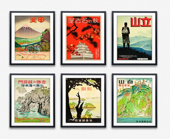 warmte Koe Nodig uit Set van 6 Japanse posters uit de jaren 1930 Japan Poster Japan - Etsy  Nederland