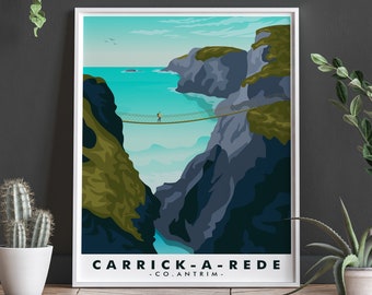 Carrick-a-Rede Rope Bridge Northern Ireland Travel Poster