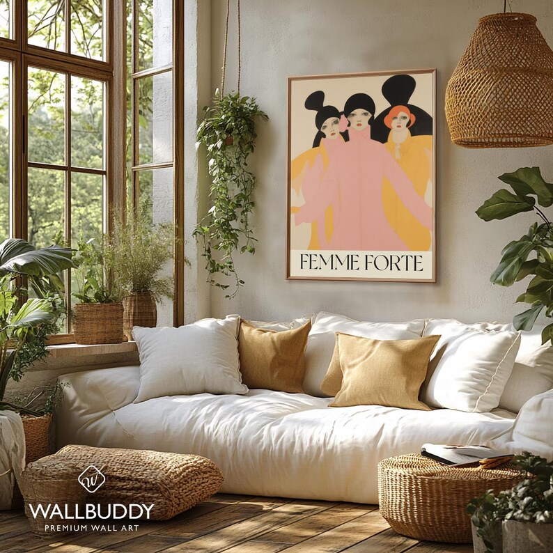 Art Deco-tryck med starka kvinnor: Modeillustration, stärkande väggkonst bild 2