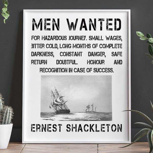 Póster de Ernest Shackleton Se buscan hombres Póster de la expedición a la Antártida
