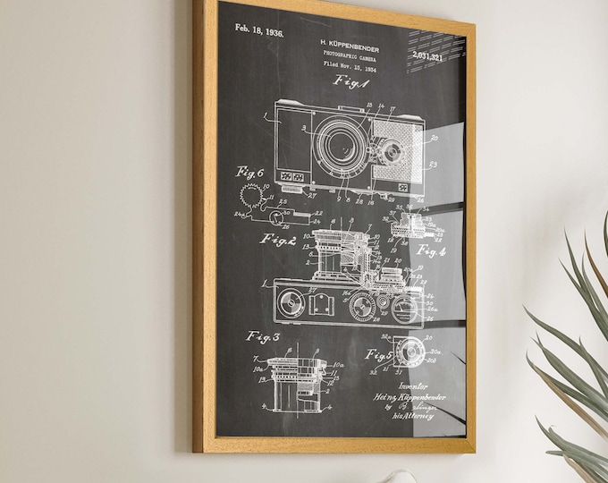 Capture the Art of Photography: Camera Patent Poster - Ideal Gift for Photographers, Unique Wall Art for Photography Enthusiasts - WB122