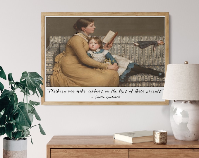 Reading Quote Reading Wall Art Quote by Emilie Buchwald