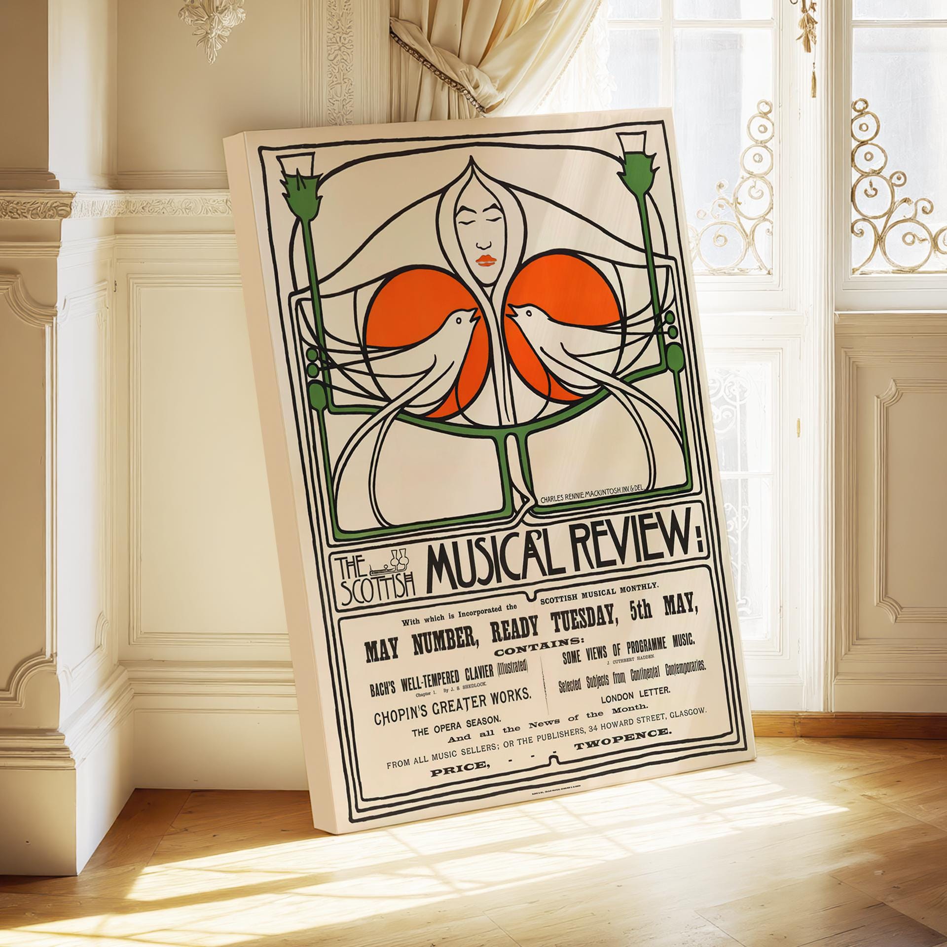 Charles Rennie Mackintosh Scottish Art Nouveau Poster: Glasgow