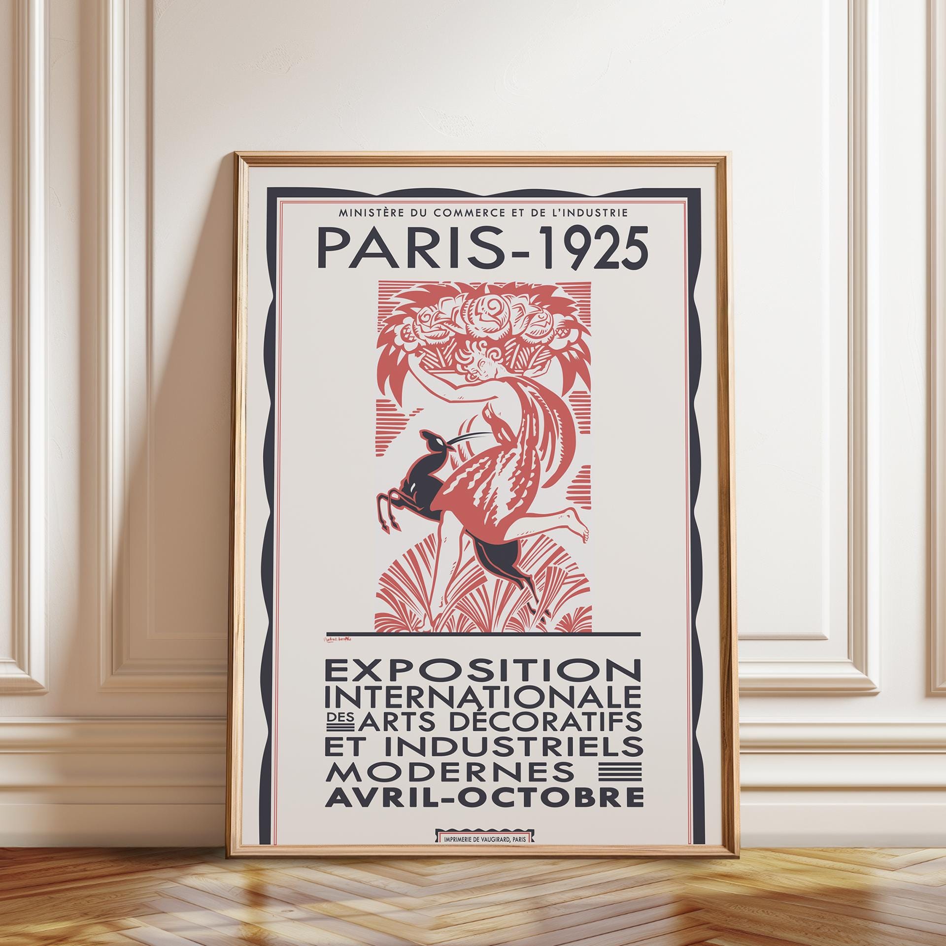アール・デコ vintage poster 1925年パリ・アールデコ展ポスター：額入りまたはキャンバス