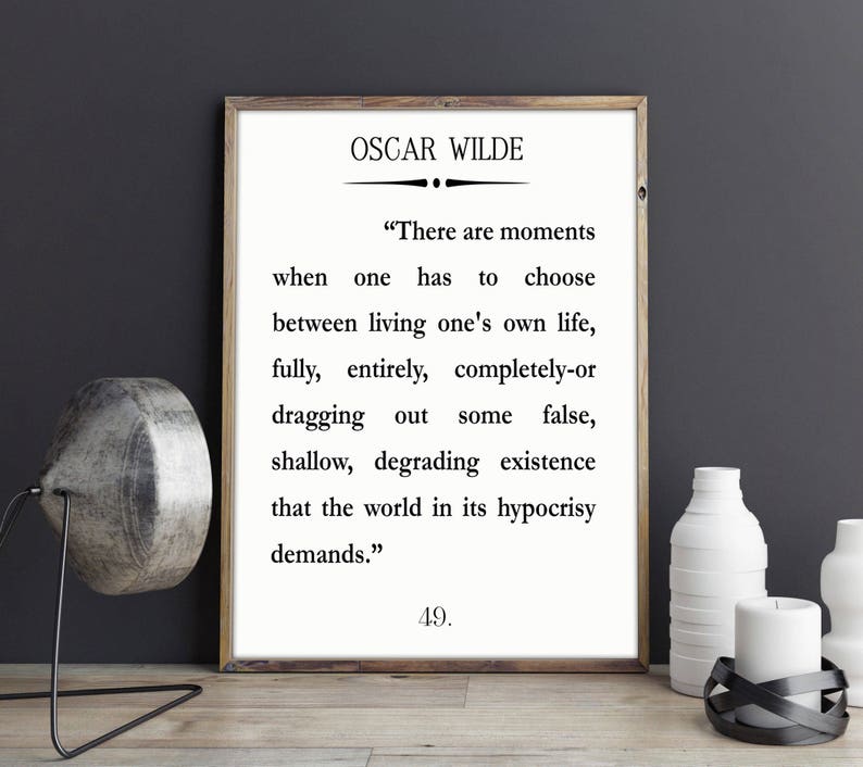 Oscar Wilde Quote Graduation Quote Authentic Life Quote Oscar Wilde Poster Oscar Wilde Inspiring Quote Motivating Quote Motivational Quote