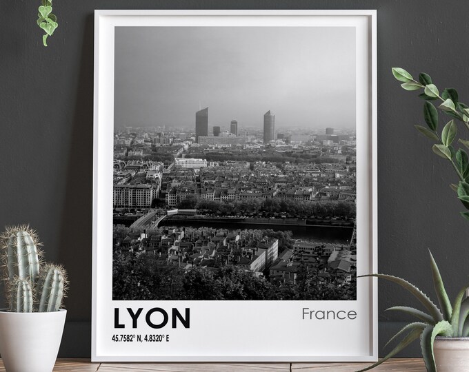 Lyon Travel Poster Lyon Photo Print France Travel Art