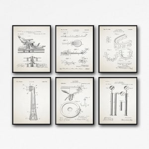 Dentistry Inventions Dentist Patent Prints Set of 6 Dentist Posters Dentist Decor Dentist Wall Art Dentistry Decor - Poster, Print - WB174