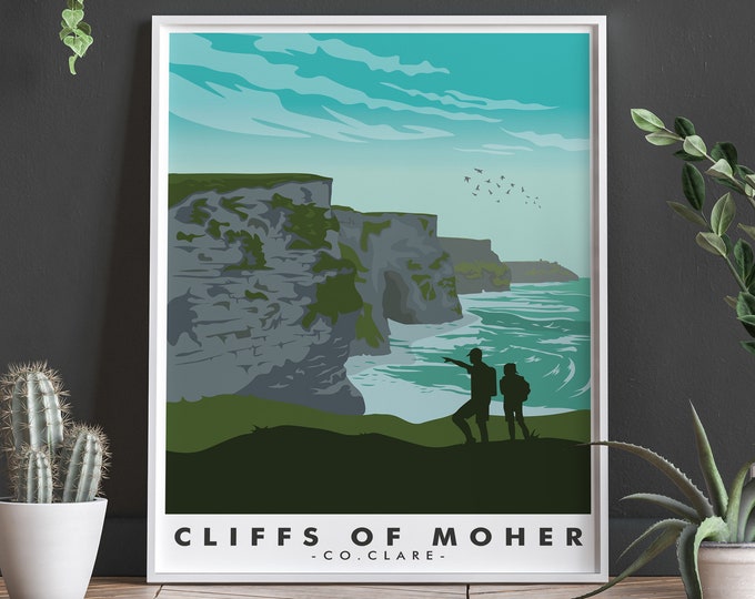 Cliffs of Moher Travel Poster Irish Travel Poster