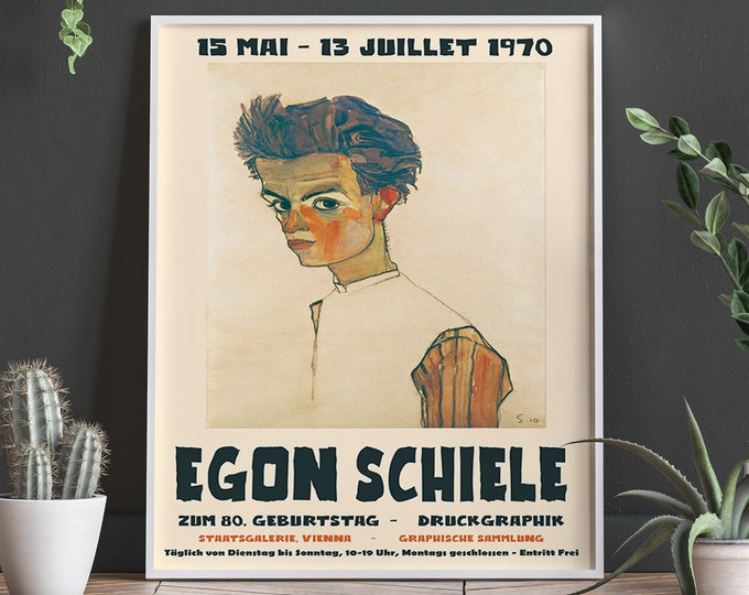 Egon Schiele Exhibition Poster 1970 Museum Poster
