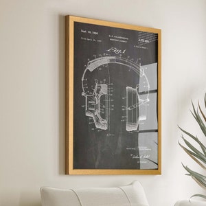 Vintage Headphones Patent Print: Retro Music Lover Wall Art