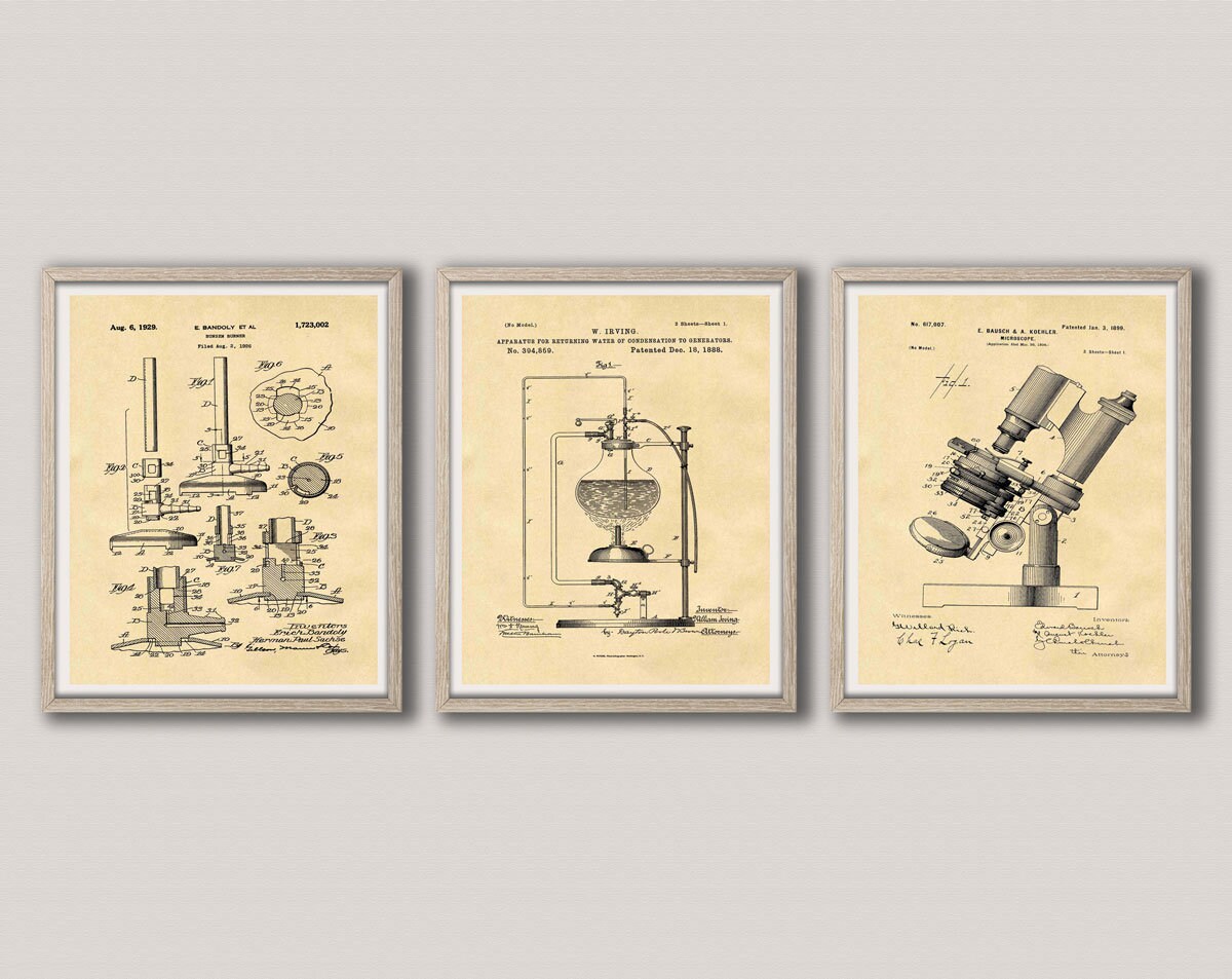 Science Apparatus Posters Science Inventions Wall Art Scientific Decor