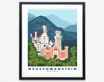 Schloss Neuschwanstein Porzellan Metall Teller Souvenir Magnet Germany