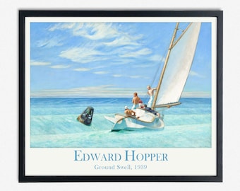 Ground Swell Nautical Poster: Captivating Seascape Art by Edward Hopper for Beach Lovers and Ocean Enthusiasts Capture the Serene Beauty