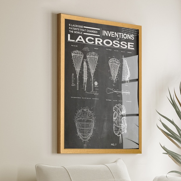 Celebrate Lacrosse Inventions Prints - Lacrosse Patent Poster - Perfect Gift for Sports Lovers - Athletic Decor Gym Wall Art - Win38