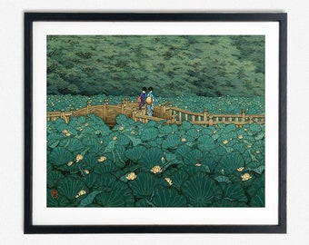 Serene Japanese Eco Painting of a Green Field - Perfect for Japanese Decor Japanese Eco Painting Japanese Wall Decor Tranquil Beauty Artwork