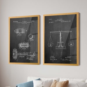 Law Patent Prints: Scale of Justice & Gavel Poster Set