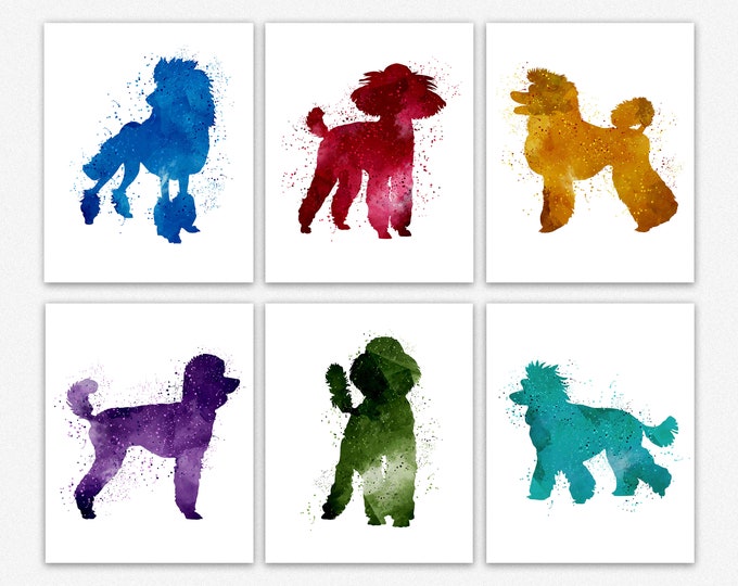 Poodle Wall Art Set of 6 Poodle Posters for Poodle Owner Gift for Poodle Mom Poodle Accessories Poodle Wall Art Poodle Ornaments Poodle Gift