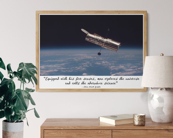 Hubble Telescope Space Poster and Quote by Edwin Hubble