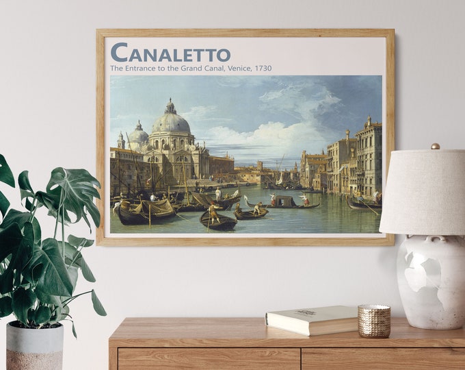 Venetian Charm: Canaletto's 'The Entrance to the Grand Canal Venice' Transport Yourself to the Romantic Waterways of Venice with Canaletto