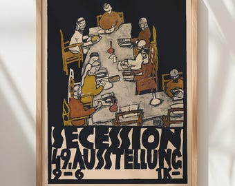 Egon Schiele Vienna Secession Poster, Art Nouveau Exhibition Print