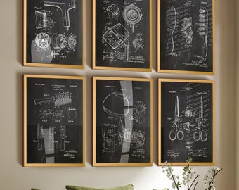 Hairdresser Patent Art Prints - Vintage Salon Decor, Set of 6