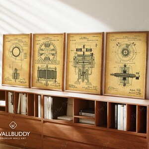 Tesla Inventions Nikola Tesla Poster Tesla Prints Tesla Wall Art Set of 4 Tesla Invention Prints Invention - Poster, Framed and Canvas Print image 4
