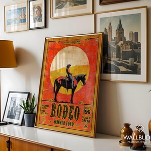 Poconos Rodeos Vintage 1966 Pocono Rodeo Poster: Cowboy Silhouette Art Print - Etsy