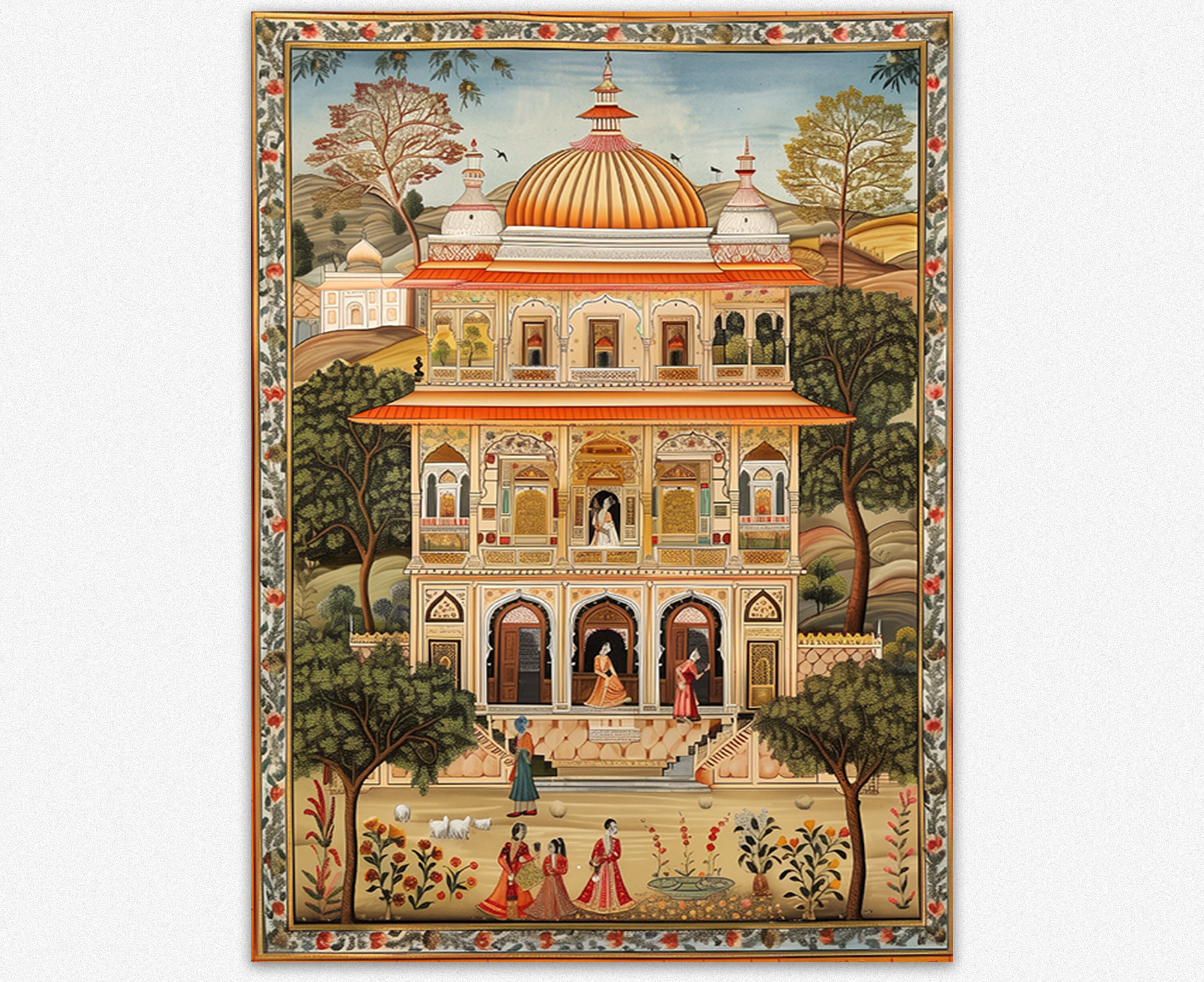 Indian Pichwai Temple Art Poster: Rajasthani Palace Wall Decor - Etsy