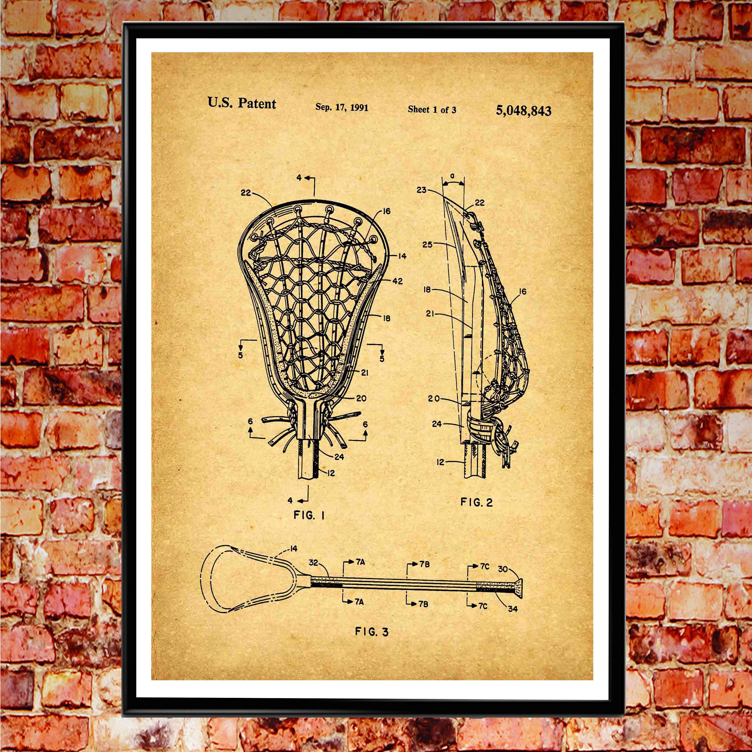 Lacrosse Stick Patent Print LAX Posters LAX Prints Lacrosse Etsy