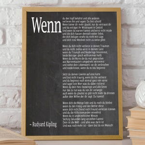 Wenn Gedicht auf Deutsch If Poem in German Deutsches Plakat Deutsche Wandkunst