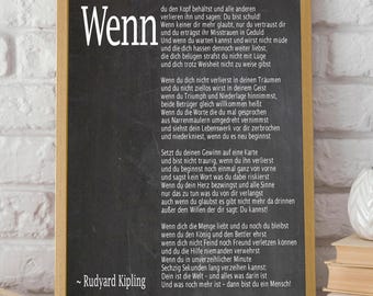 Wenn Gedicht in Deutsch Deutsches Plakat Deutsche Wandkunst