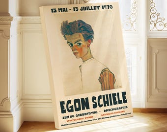 Egon Schiele Exhibition Poster: 1970 Staatsgalerie Vienna