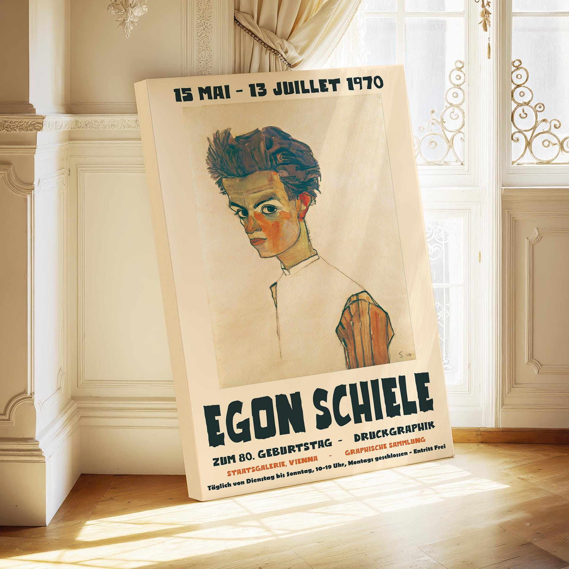 Egon Schiele Exhibition Poster: 1970 Staatsgalerie Vienna