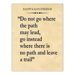 Emerson Quote Print: Inspirational Wall Art, Independence Gift Parchment