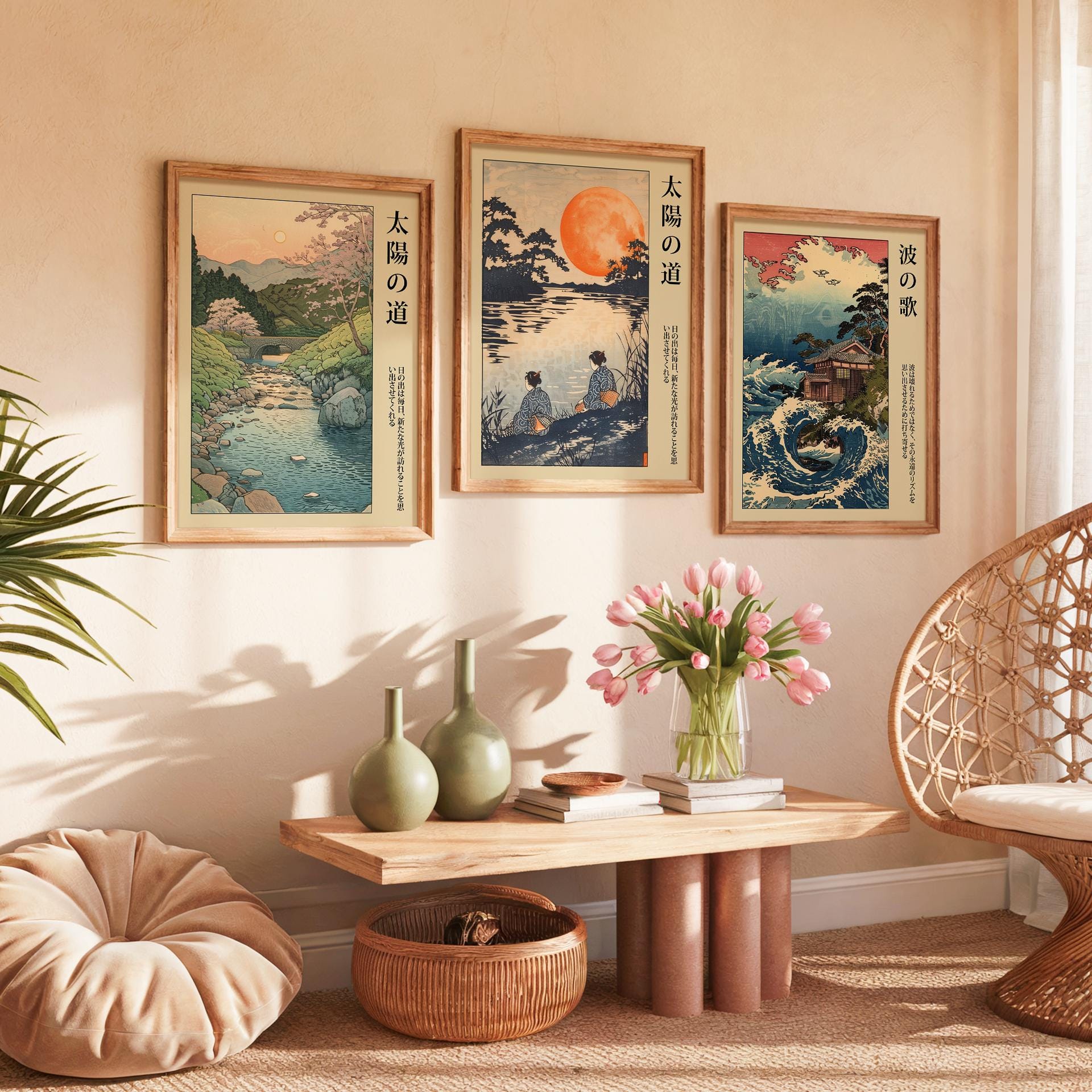 Japanese Sunset Wall Art Set of 3: Ueno Tokyo Nature Prints - Etsy