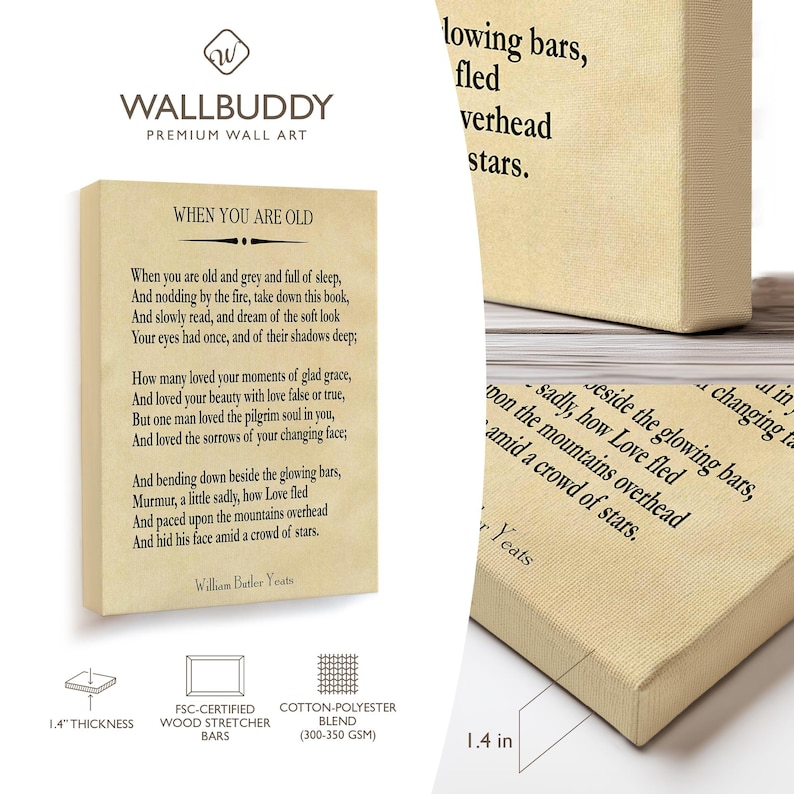 William Butler Yeats Poem Print – "When You Are Old" Anniversary Gift image 6