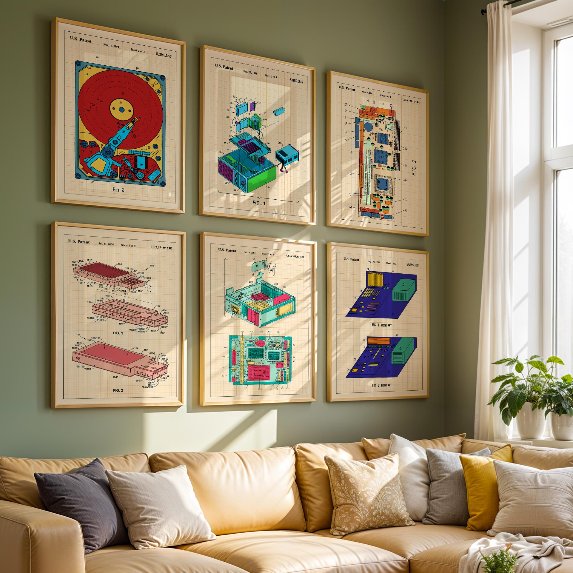 Computer Lab Prints Vintage Computer Patent Art Prints (set of 6): Tech Nostalgia - Etsy