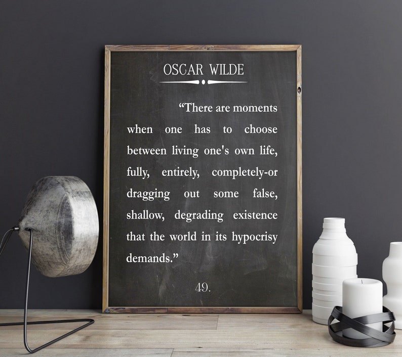 Oscar Wilde Quote Graduation Quote Authentic Life Quote Oscar Wilde Poster Oscar Wilde Inspiring Quote Motivating Quote Motivational Quote