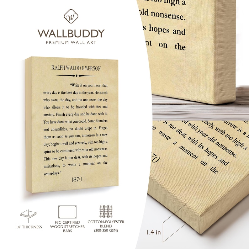 Ralph Waldo Emerson Quote Print: Literary Art, Inspirational Wall Decor image 6