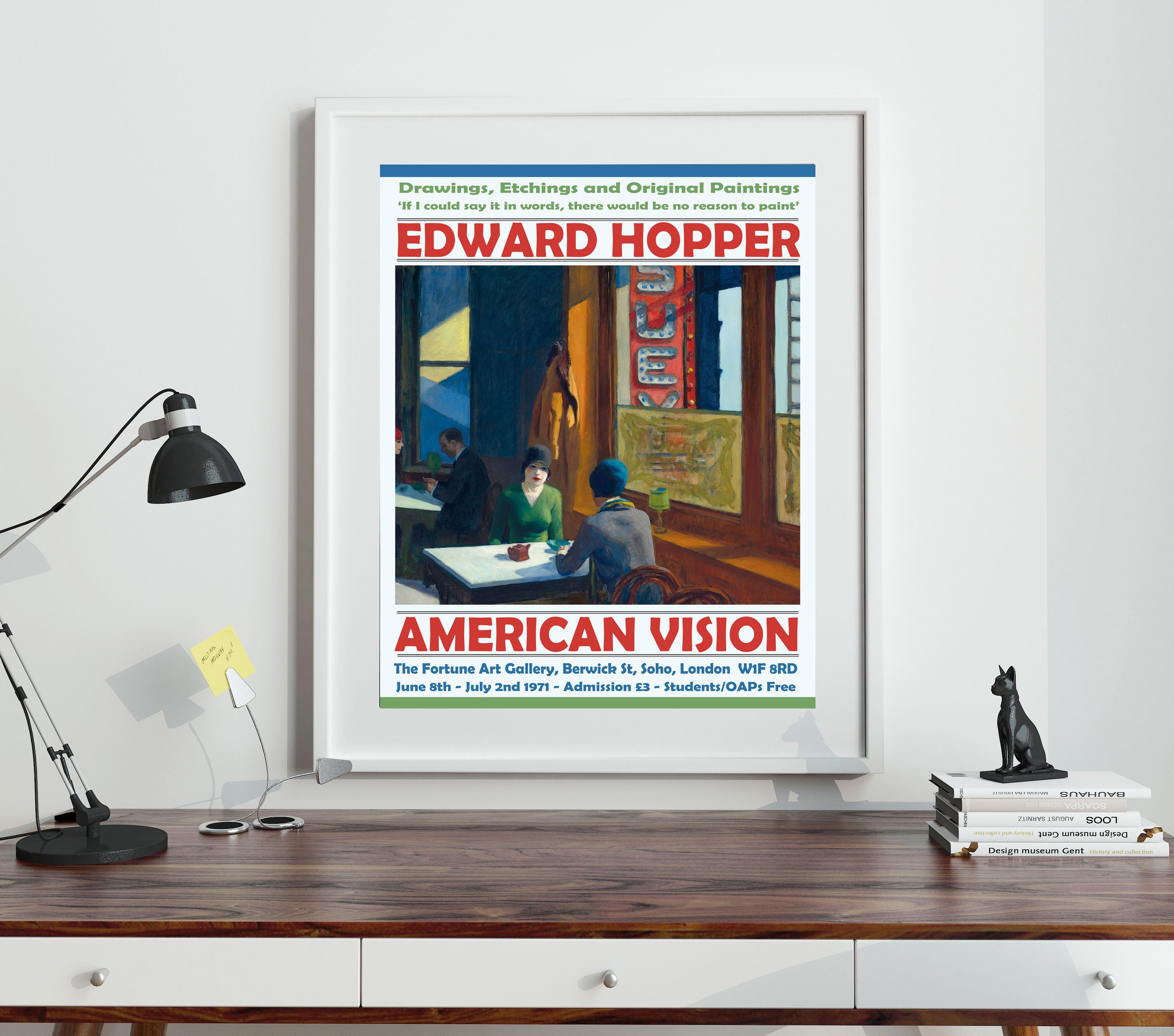 Edward Hopper Exhibition Poster Edward Hopper Art Gallery Print