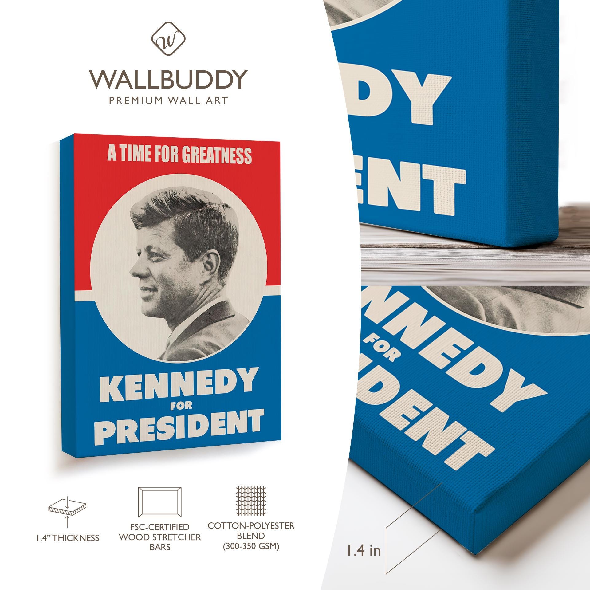KENNEDY for PréSIDENT Rwmz - POSTER HQ 50x70cm d'une AFFICHE VINTAGE