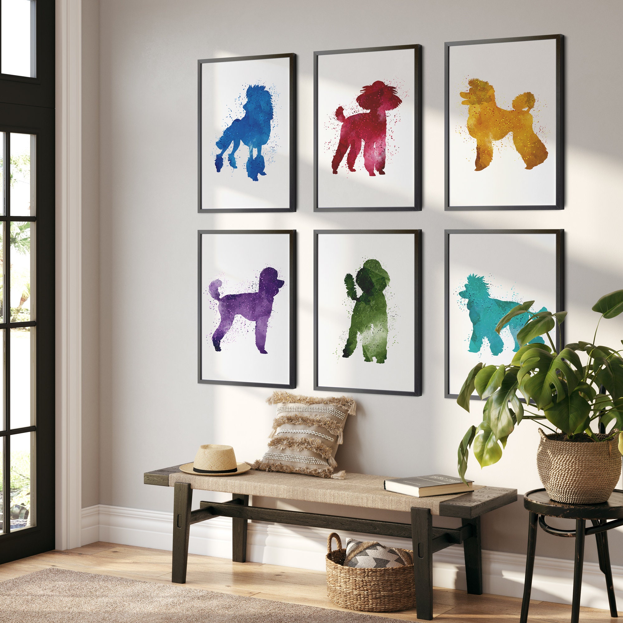 Poodle Wall Art Set of 6 Poodle Posters for Poodle Owner Gift for