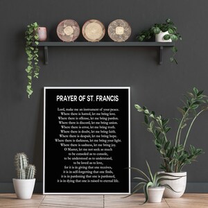 Prayer of St Francis Prayer Poster Prayer Wall Art Christian Wall Art ...