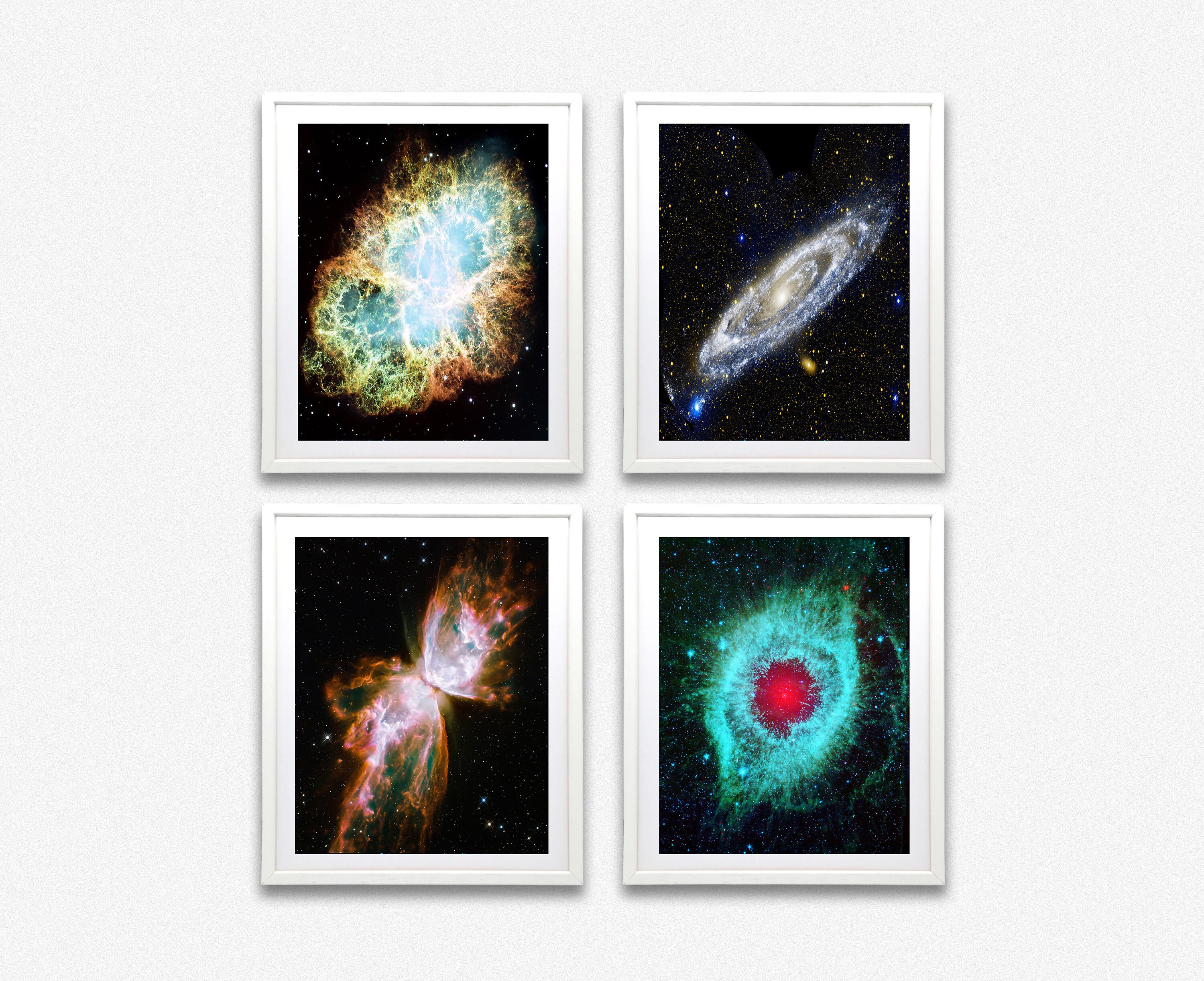 Nebula Posters Set of 4 Hubble Telescope Nebula Space Prints Andromeda