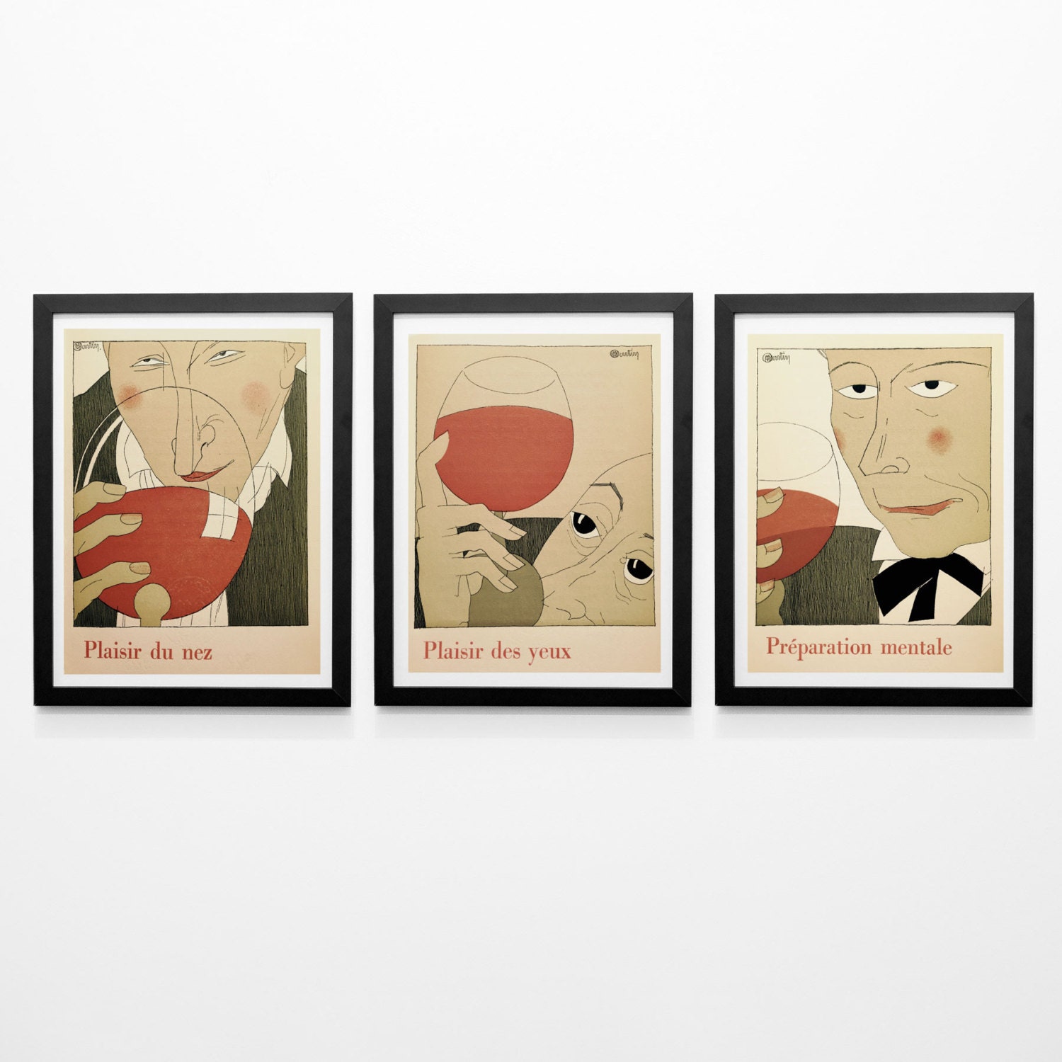 Wine Wall Art Set of Wine Posters Wine Prints French Wine Gift Etsy